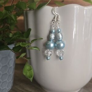 Sophisticated Blue and Silver Drop Earrings